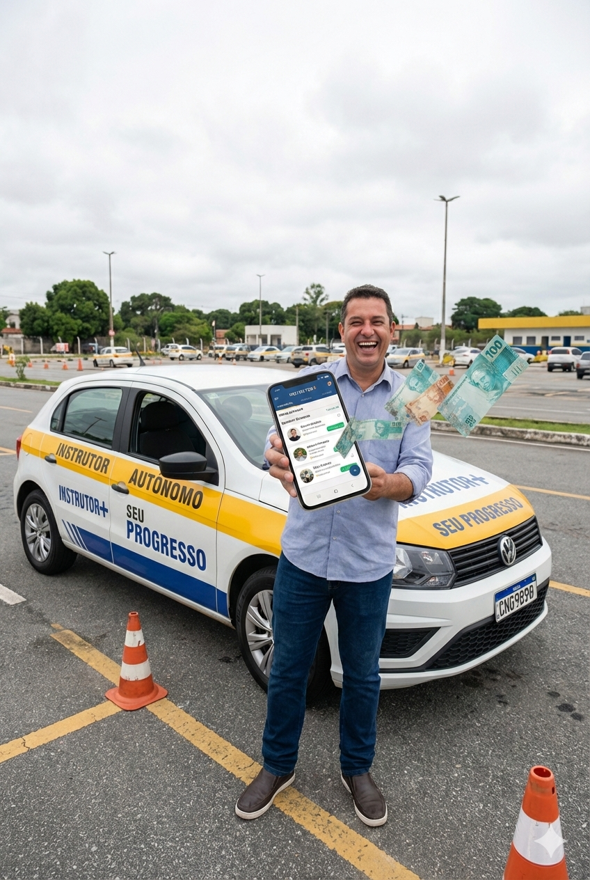 Instrutor autônomo de trânsito com celular e app AutoLibre